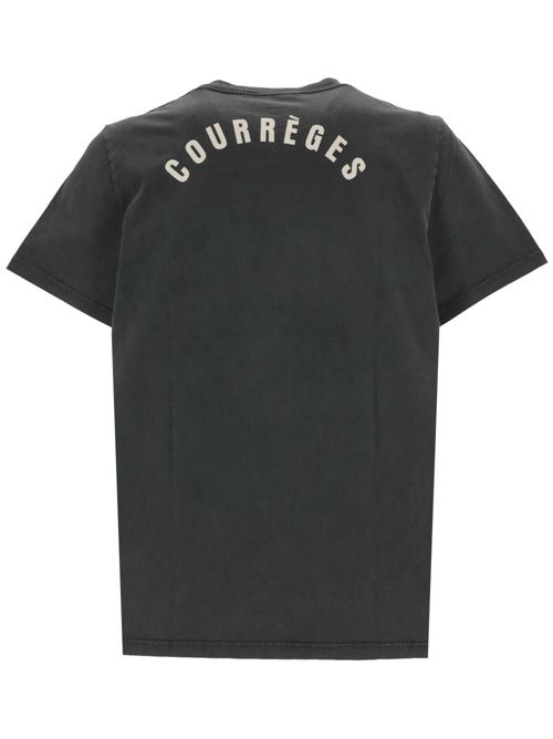 T-shirt in jersey di cotone grigio antracite Courreges | 124JTS008JS01099071