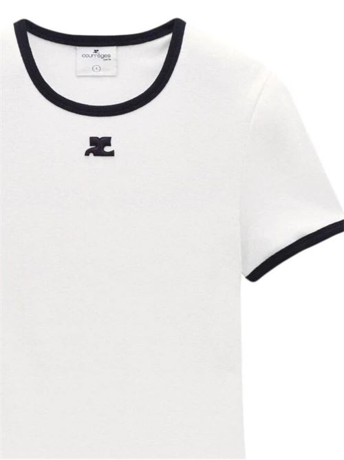 White/black t-shirt Courreges | PERJTS017JS00700098