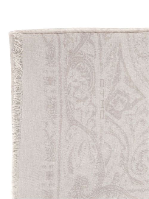 Beige fine knit paisley scarf Etro | MATA0007AV220X0800