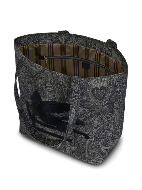 Black/grey cotton bag Etro | MP1D0003AD216B0065