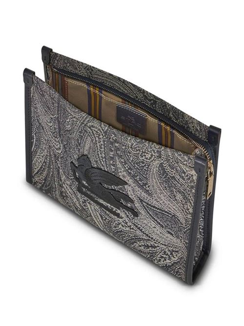 Navy blue cotton pouch Etro | MP2C0002AD216B0065