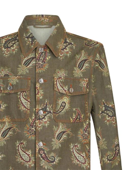 Olive green/multicolour shirt Etro | MRBA0023AD209S9890