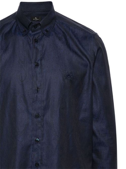 Navy blue cotton shirt Etro | MRIB000499TU5E1B0711