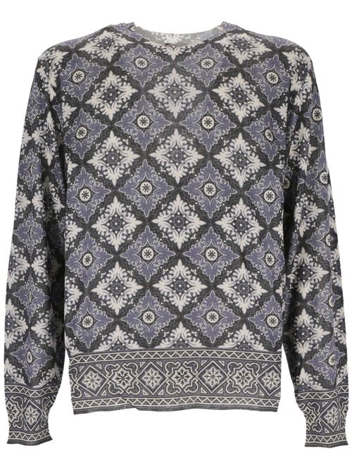 Blue/white silk-cashmere knitwear Etro | MRKF0003AK284X0883