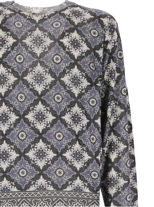 Blue/white silk-cashmere knitwear Etro | MRKF0003AK284X0883