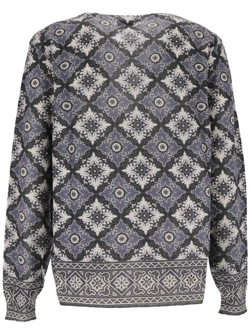 Blue/white silk-cashmere knitwear Etro | MRKF0003AK284X0883