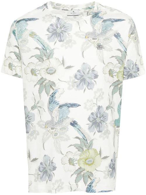 White, multicolour cotton t-shirt Etro | MRMA0002AJ051X0830