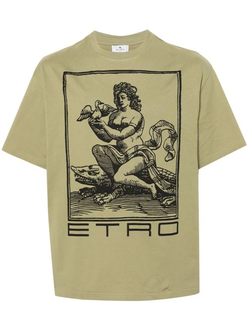 T-shirt kaki/nero Etro | MRMA0006AJ201X0890