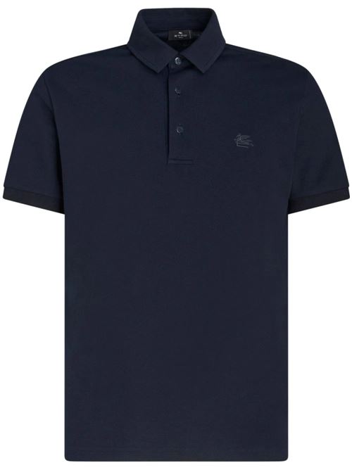 Polo in pique di cotone blu Etro | MRMD0005AC174B0665