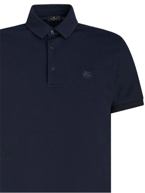 Polo in pique di cotone blu Etro | MRMD0005AC174B0665