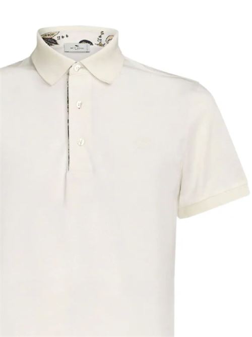 Milk white cotton polo Etro | MRMD0005AC174W0800