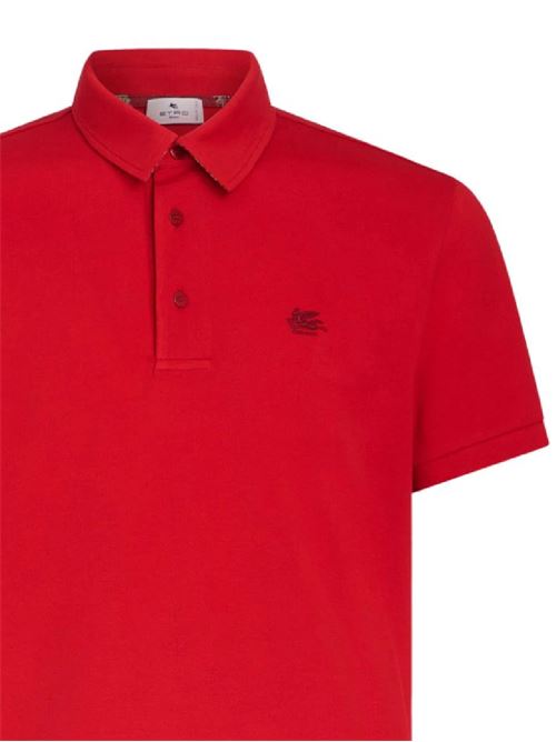 Polo in cotone rosso Etro | MRMD0006AC174R0365