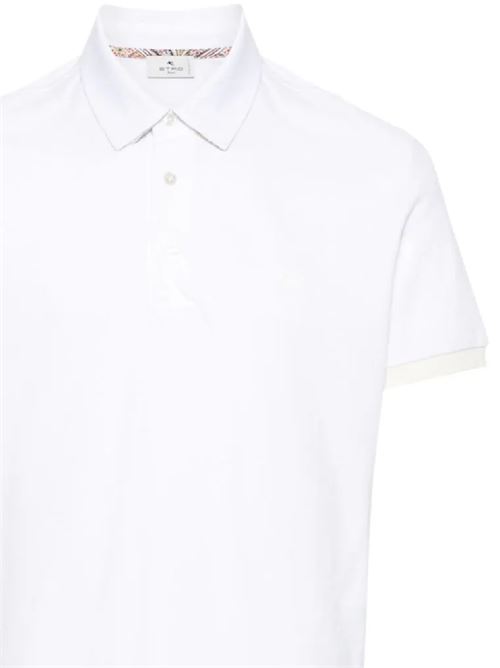 Optical white cotton polo Etro | MRMD0006AC174W0800