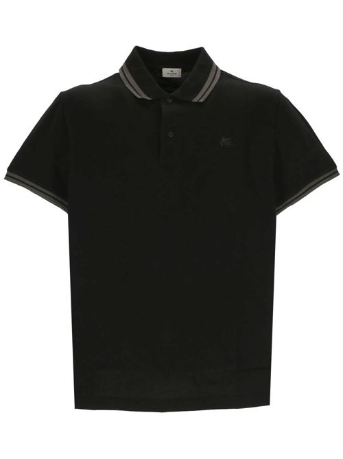 Polo cotone nero/grigio Etro | MRMD0007AC174N0000