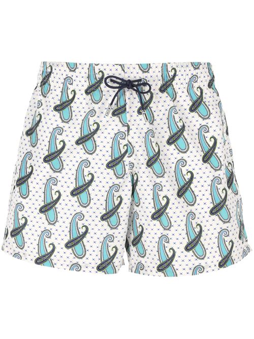 Shorts a vita elasticizzata con stampa paisley blu acqua/bianco Etro | MRPB000199SAS72X0800