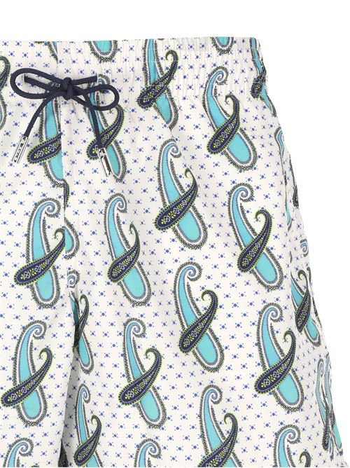 Shorts a vita elasticizzata con stampa paisley blu acqua/bianco Etro | MRPB000199SAS72X0800