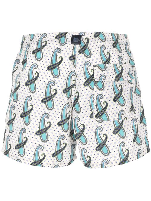 Shorts a vita elasticizzata con stampa paisley blu acqua/bianco Etro | MRPB000199SAS72X0800