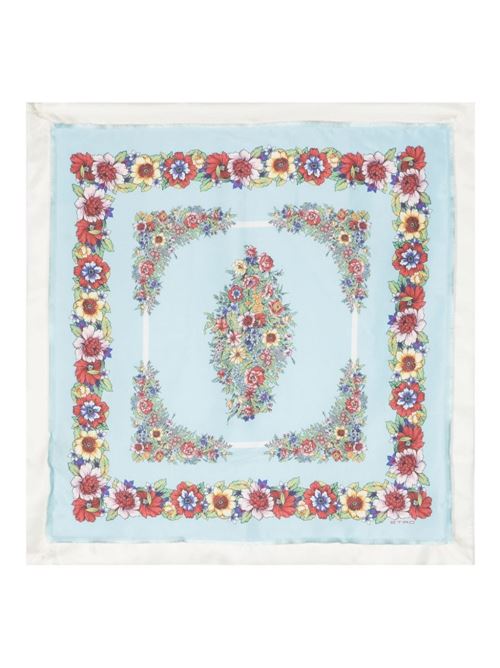 light blue/multicolour silk satin finish all-over floral Etro | WAXA0008AS246X0880