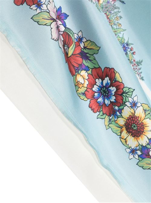 light blue/multicolour silk satin finish all-over floral Etro | WAXA0008AS246X0880