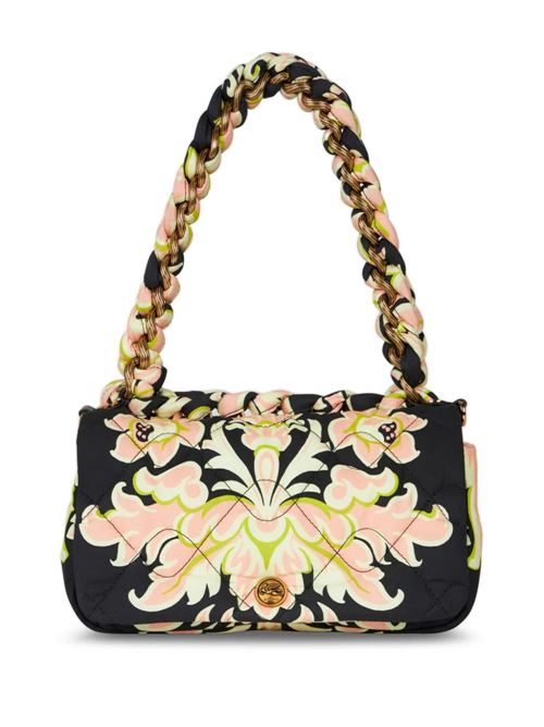 Borsa a tracolla con stampa floreale all-over nera/multicolore targhetta Pegaso Etro | WP1B0004AK330X0810