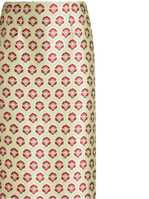 Light green/red full jacquard skirt Etro | WRFA003699TFA07S9840