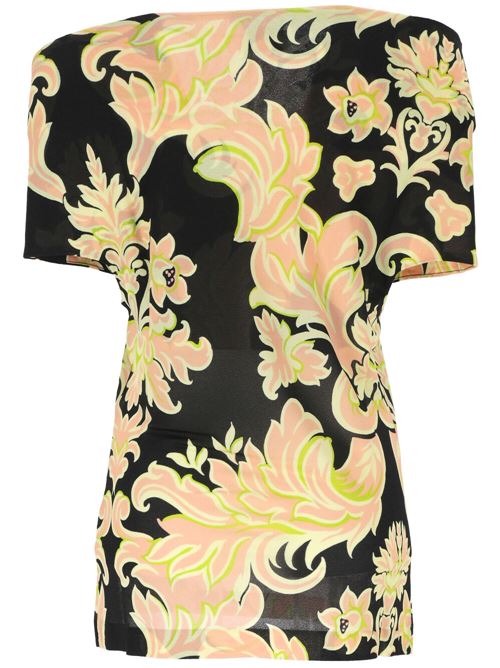 black/multicolour crepe texture all-over floral print Etro | WRJA004699IA416X0810