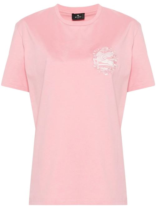 Pink cotton soft jersey t-shirt Etro | WRJB0006AC036F0473