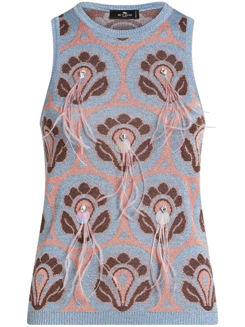 blue/pink patterned jacquard knitwear Etro | WRKE0120AR237X0880