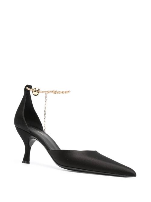 Heel with black satin texture Ferragamo | 01H4647689841C