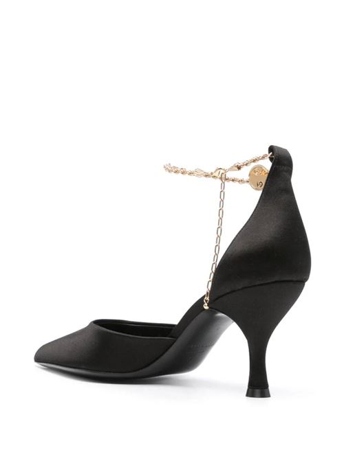 Heel with black satin texture Ferragamo | 01H4647689841C