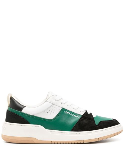 grass green multicolour calf leather multi-panel design Ferragamo | 022376769706