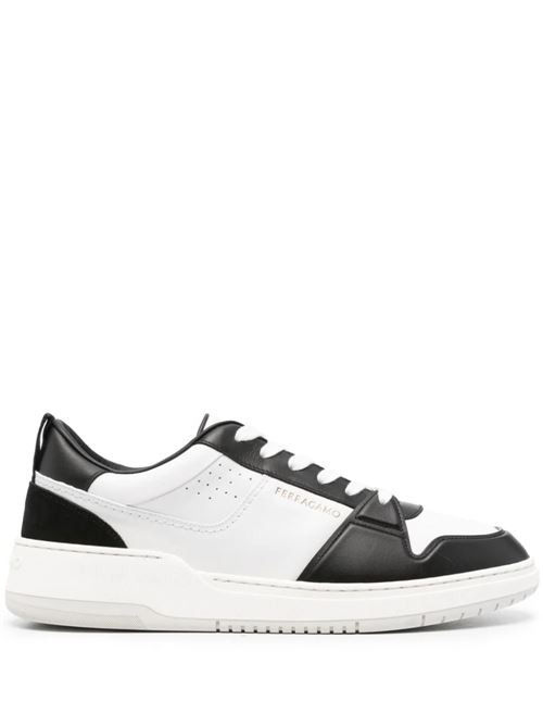 black, white calf leather two-tone design Ferragamo | 022376770882