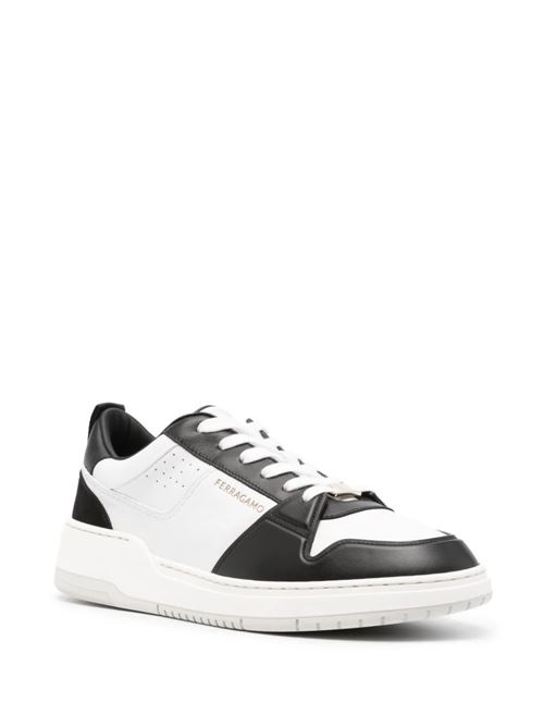 black, white calf leather two-tone design Ferragamo | 022376770882