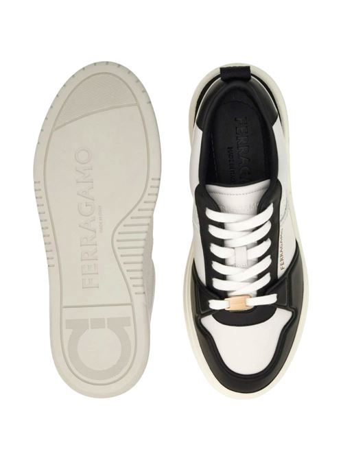 black, white calf leather two-tone design Ferragamo | 022376770882