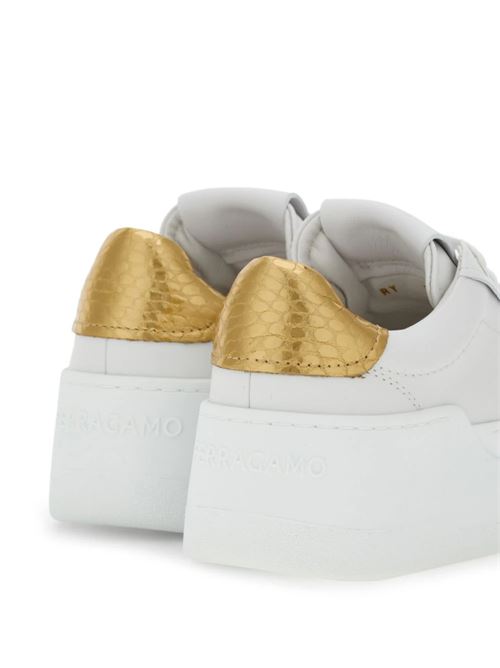 sneakers color oro bianco ottico Ferragamo | 030573769352