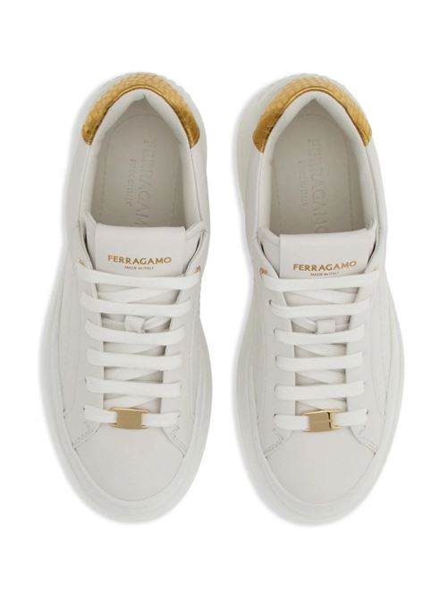 sneakers color oro bianco ottico Ferragamo | 030573769352