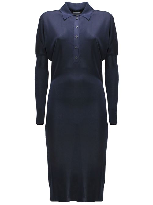 Navy blue viscose polo dress Ferragamo | 112005770988