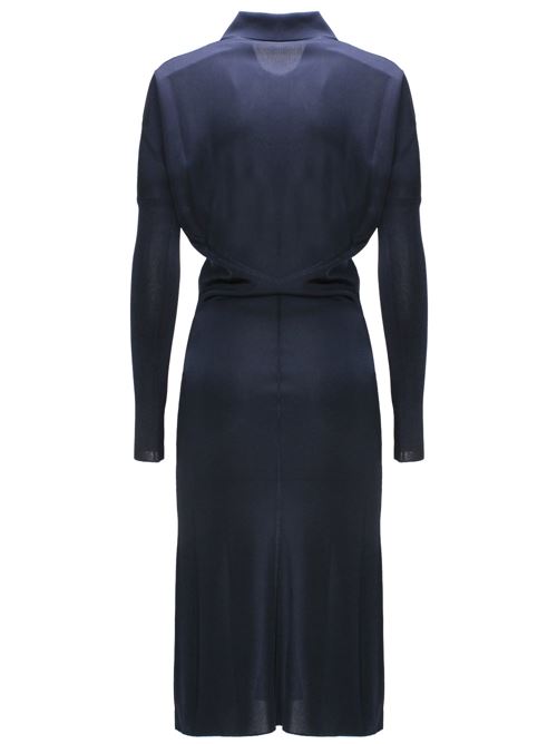 Navy blue viscose polo dress Ferragamo | 112005770988