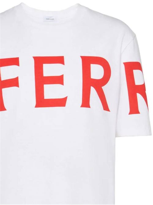 T-shirt in cotone con stampa logo Ferragamo | 122303771916