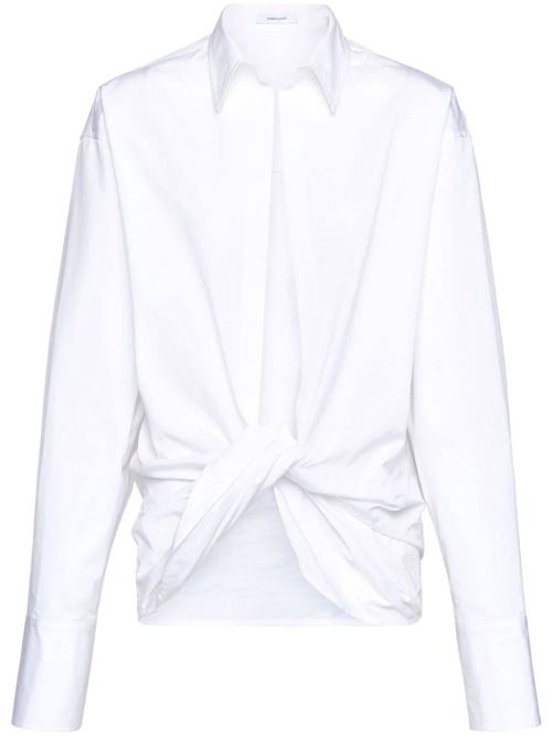 Optical white cotton wrap shirt Ferragamo | 13C923770412