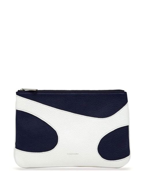 Pouch bianco e blu Ferragamo | 661322770126