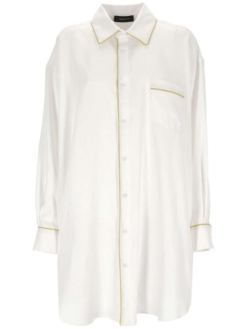 Camicia bianco/verde oliva F.Filippi | CAD274F618H49721