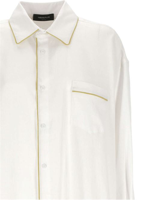 Camicia bianco/verde oliva F.Filippi | CAD274F618H49721