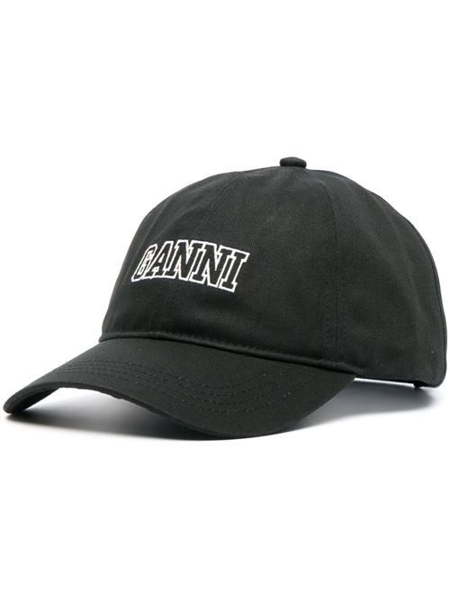 Logo-embroidered cotton baseball cap Ganni | A4968099