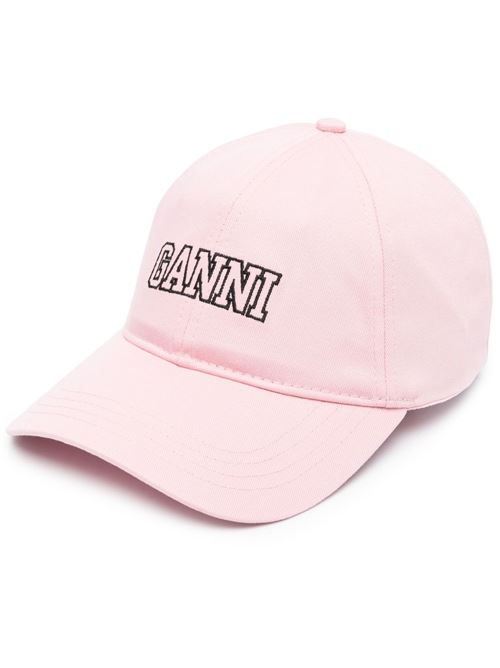 Rose pink cotton cap Ganni | A5084465