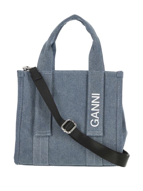 Recycled Tech small tote denim Ganni | A5457630