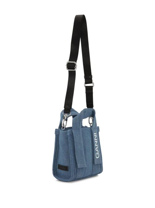 Borsa con stampa del logo in denim Ganni | A5459630