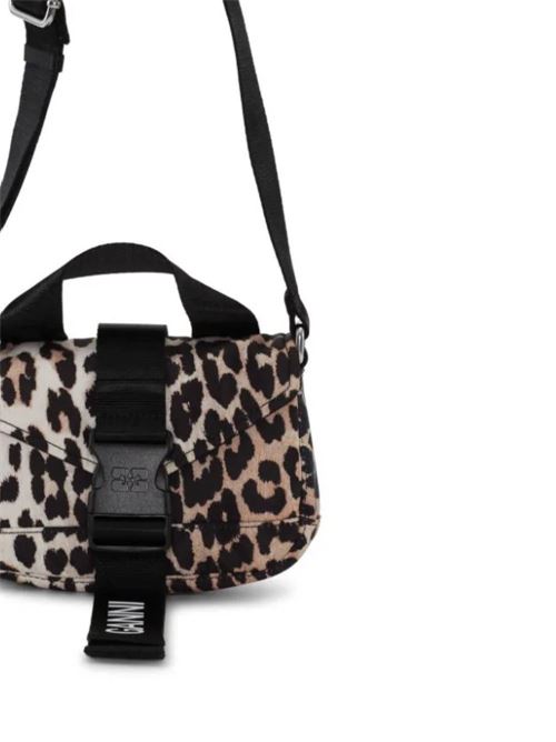 Animalier brown/black recycled bag Ganni | A5640943