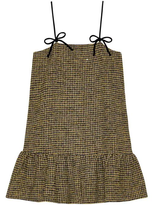 Black/mustard yellow houndstooth dress Ganni | F8602358