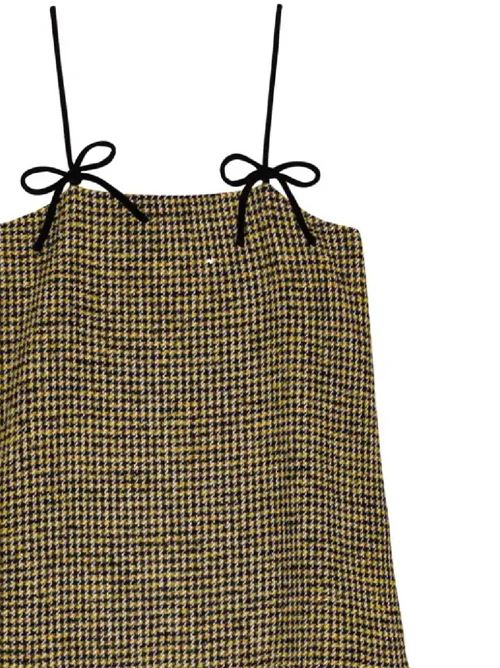 Black/mustard yellow houndstooth dress Ganni | F8602358